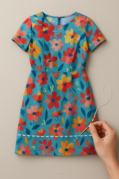 Skrócenie sukienki (skrócenie ręczne)