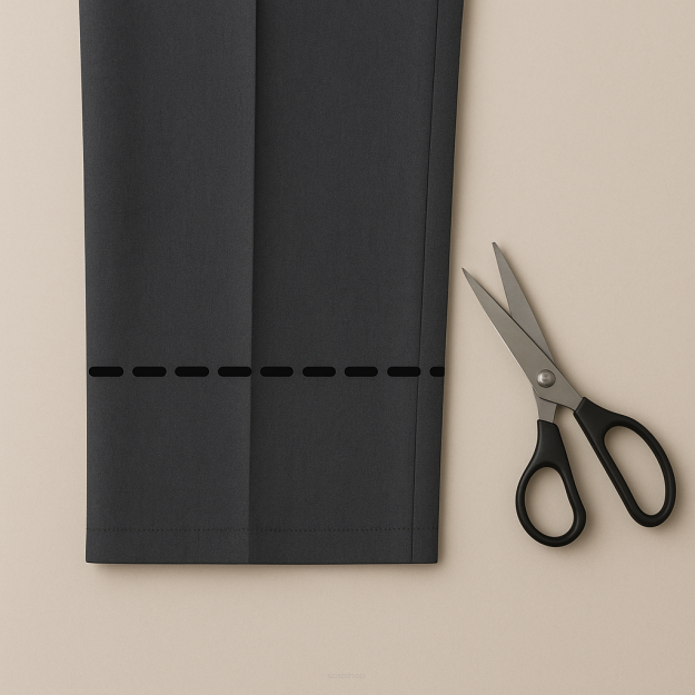 Skrócenie spodni garniturowych bez taśmy