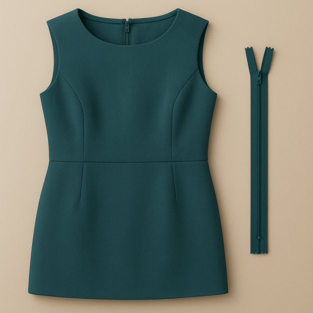 Wymiana zamka w sukienkce - zamek kryty - (cena z zamkiem)