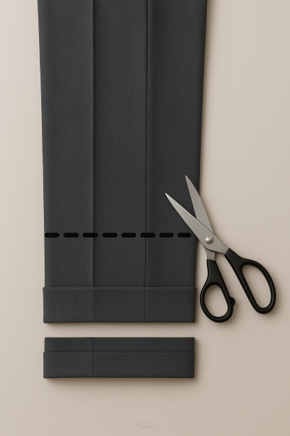 Skrócenie spodni z mankietem