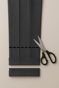 Skrócenie spodni z mankietem