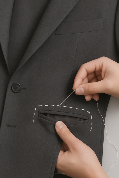 Naprawa kieszeni w żakiecie, marynarce lub kurtce