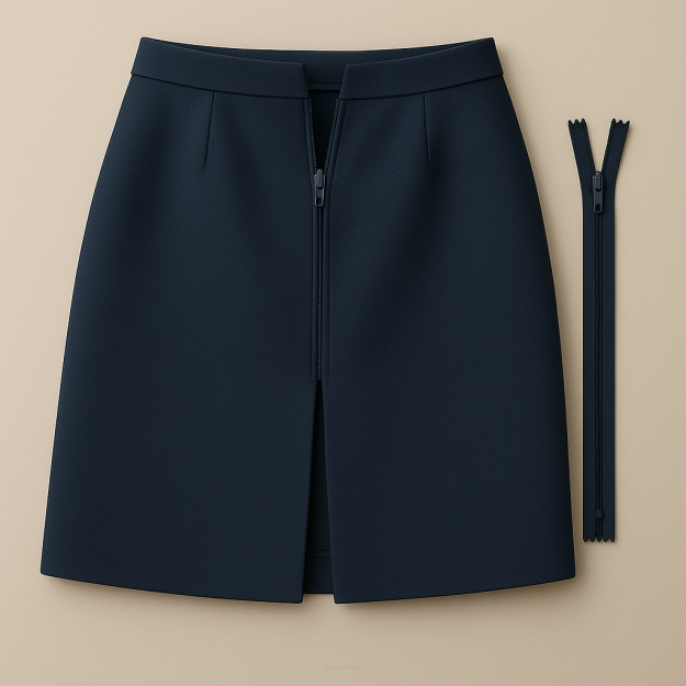 Wymiana zamka w spódnicy (zamek kryty) – cena z zamkiem