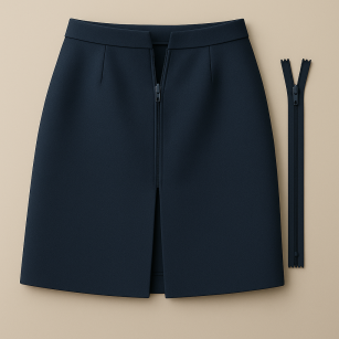 Wymiana zamka w spódnicy (zamek kryty) – cena z zamkiem