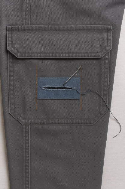 Naprawa kieszeni w spodniach roboczych - (cena z łatą)