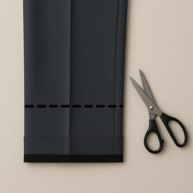 Skrócenie spodni garniturowych z taśmą